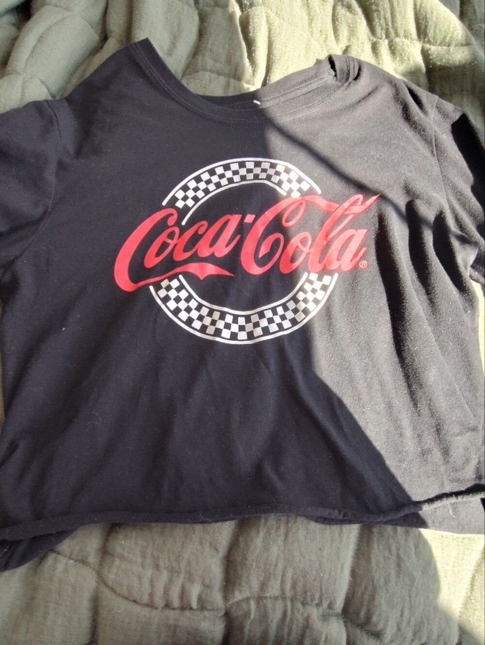 Women Long Sleeve Cropped Coke Shirt
